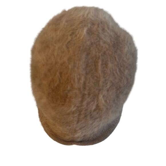 Vintage KANGOL Furgora Hat Tan Angora Rabbit Fur Bucket Hat Made in England Boho - Picture 7 of 8